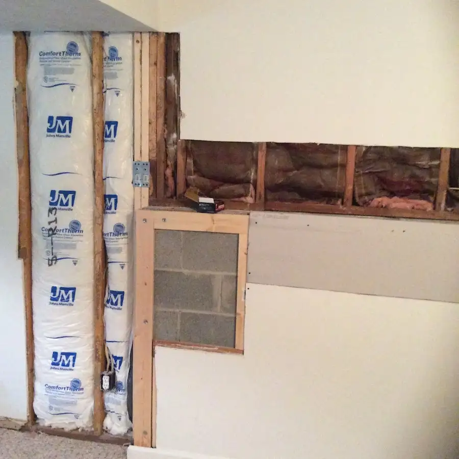 Wall insulation replacement during Contents Cleaning & Restoration in Randolph
